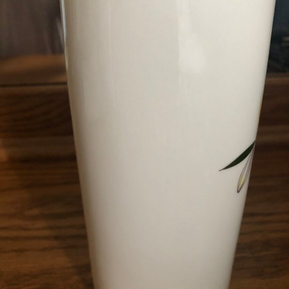 Vintage Japanese Otagiri Porcelain Vase jar brush holder w flowers - Picture 4 of 6